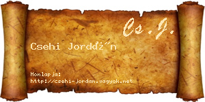 Csehi Jordán névjegykártya